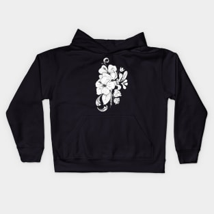 Cool floral ink tattoo art Kids Hoodie